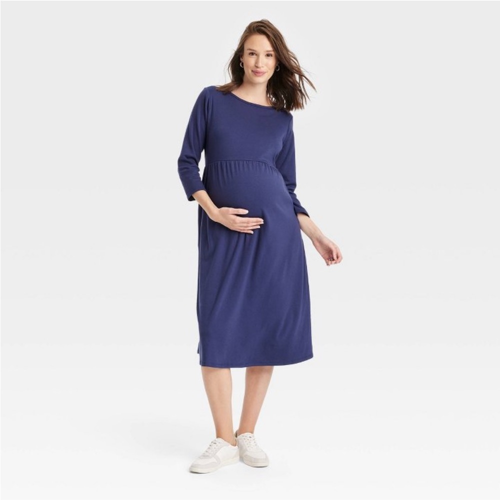 Long Sleeve Cozy Knit Maternity Dress